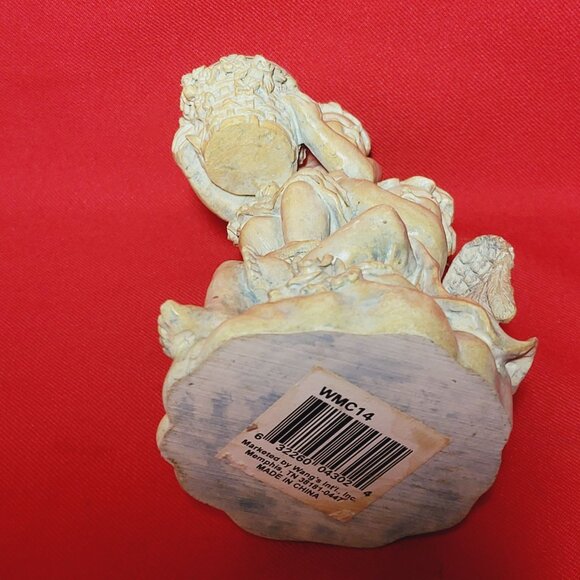 Vintage Angel Cherubs Figurine Decor Chalk Ware Angel Candleholder - Picture 6 of 12